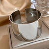 Glossy Opening Chunky Wide Stainless Steel Cuff Bangle Bracelet For Women Men Stackable Charms Jewelry - Image 5