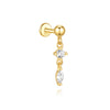 1PC Silver Horse Eye Zircon Crown Tassel Puncture Thread Flat Earring For Women Long Cartilage Chain - Image 38