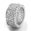 Wide Promise Rings for Women Pull Paved CZ Sparkling Wedding Bands Rings Silver Color/Gold Color Jewelry - Image 4