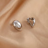 Oval Glossy Metal Clip-On Earrings in Gold-Tone or Silver-Tone - Image 10