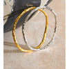 62mm Stainless Steel Metal Hammer Round Bracelet Bangle Minimalist Casting Daily Jewelry - Image 4