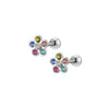 Cute Cubic Zirconia Screw Back Stud Earrings 316L Stainless Steel 20G - Image 5