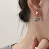 Simple Two-tone Gold Color Metal Beans Drop Earring For Women Party Earrings Jewelry Gift - Image 3