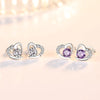 silver needle Earrings Jewelry Double Row Crystal Zircon Round Stud - Image 4