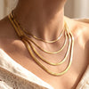 Stainless Steel Herringbone Necklace in 2 mm to 5 mm Widths and 40 cm to 50 cm Lengths - Image 2