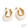 Multicolor Resin Hoop Earrings with Round and Square Shapes - Image 11