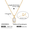 Heart Water Drop and Oval Stone Pendant Necklace in Gold Tone - Image 8