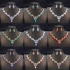 Colorful Waterdrop Necklace and Earring Set with Multiple Stone Colors - Image 2