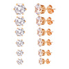 Six-Pair Stainless Steel Stud Earring Set with Cubic Zirconia in Multiple Colors - Image 12
