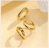 Stainless Steel Chunky Dome Rings for Women, Geometric Ring Gold Plated Aesthetic Jewelry - Image 21