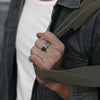 Vintage Silver Plated Irregular Rings for Men Domineering Cracked Hammered Opening Ring Adjustable Jewelry Male Gift - Image 2