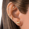 1PC Implant Steel Paved Flat Back Flower 3/4/5/6 Marquise CZ Labret Piercing Internal Thread Tragus Helix Lobe Earring - Image 2