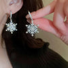 Sparking Crystal Snowflake Earrings For Women Shiny Zircon Imitation Pearl Earring Christmas Year Party Jewelry Gifts - Image 1