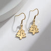 Gold Color Earrings Drop Stainless Steel Classic Jewelry for Woman Plant Charms Flower of Life Maple Leaf Snowflake Gift - Image 11