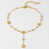 316L Stainless Steel Jewelry Beach Style Embed Zircon Beading Daisy Flower Tassel Charm Anklets Chain For Women - Image 2