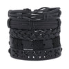 5pcs Punk rock black leather braid bracelet for men women - Image 13
