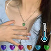 Thermochromic Mood Monitor Heart Pendant Necklace Color Change As Emperature Women Girls Clavicle Chain Necklaces Lover Jewelry - Image 2