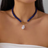 Vintage Imitation Pearl Choker Necklace for Women Glass Stone Irregular Bohemian Ethnic Style Charming Party Jewelry Gift - Image 3