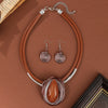 Jewelry Set Water Drop Resin Gems Aluminum Wire Handmade Braided Necklace Earrings Women's Party Accessories - Image 12