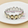 crystal Women charm bracelet colorful Geometric rhinestone elastic thread red white Elliptical glass bracelet - Image 6
