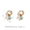 Aurora Tiger's Eye Stone Charm Hoop Earrings For Women's Vintage Gold-Plated Jewelry Stainless Steel Earrings - Image 7