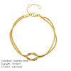 Gold Silver Stainless Steel Art Deco Knot Slim Snake Chain Bracelet Couple Social Art Jewelry - Image 8
