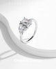 MODIAN Solid 925 Sterling Silver Rectangle & Heart Sparkle Clear CZ Female Ring For Women Wedding Fine Promise Jewelry