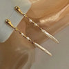 Nature Freshwater Pearl Dangle Earrings for Women Gold Plated Brass Beads Strand Long Tassel Earring - Image 3