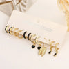 Simple 11 Pcs Black Heart Leaf Butterfly Earrings Set for Women Temperament Hoop Earring Holiday Wedding Jewelry Gift - Image 5