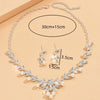 Pearl Necklace Earring Set Multi-Faceted Flower Pearl Earrings Crystal Jewelry Sets Adjustable Wedding Jewelry Set For Prom - Image 5