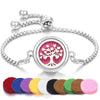 Tree of Life Aromatherapy Bracelet Open Lockets Bangle Essential Oil Diffuser Bracelet Adjustable Chain Bracelet with 10pcs Pads - Image 14