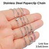 Stainless Steel Paperclip Chain Necklace with 2.5 x 6.5 mm or 4 x 12 mm Links - Image 4