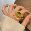 French Retro Unique Personality Exaggerated Eyes And Earrings Pearl Rhinestone Tassel Earrings Women's Jewelry Party Accessories - Image 8