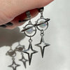 Neptune earrings grunge jewelry y2k alt goth edgy punk star silvery dangly - Image 1