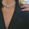 Three-Layer Pearl Collar Choker Necklace with Heart Pendant - Image 3