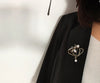 Pearl Accent Heart Brooch with Metal Floral Details - Image 17