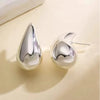 Silver Teardrop Earrings for Women Style Metal Texture Gold Plated Jewelry Gifts - Image 8