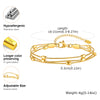 Stainless Steel Oval Beads Bracelets, Women Gold Plated Snake Chain Bracelets, 3 Layers Stacked Chain Bracelets - Image 4