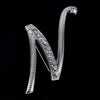 Crystal Rhinestone 26 Letters Women Collar Brooch Pin Corsage Bouquet Jewelry - Image 19