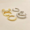 3pcs Ear Cuff Silver Hoop Cuffs Earring for Women Teen Non Piercing Cubic Zirconia Earring Gifts - Image 5