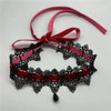 Gothic Lace Choker Necklace with Flower and Teardrop Details - Image 8