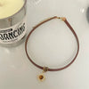 Vintage Stone Sun Pendant Brown PU Leather Choker Necklace For Women Autumn Winter Jewelry Direct - Image 4