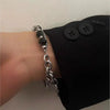 Black Double-Layer Bead Bracelet with Stainless Steel Chain and 15 to 20 cm Length - Image 8