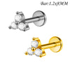 Clear Stone Labret Piercing Stud with Square Heart and Trapezoid Styles - Image 22