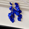 Exaggerated Folds Flower Fringe Ear Clip Without Ear Piercing Long Clip Earrings Party Jewelry - Image 11