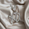 Creative Bubble Letter Xo Inlaid White Zircon Pendant Necklace Men's Casual Party Jewelry Holiday Gifts - Image 1