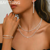 Silver Set of Shiny Silver Clavicle Necklace Bracelet Jewelry, Women's Simple Starry Sky Accessories Jewelry - Image 1