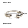 Cast Textured Stainless Steel Open Ring Minimalist Statement Charm Jewelry Women - Image 7