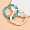 8mm Beads Religious Cross Bracelet for Women Men Natural Turquoise Stone Elastic Link Prayer Bracelet for Boy Girls - Image 2