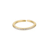 Thin Cubic Zirconia Stacking Ring in Gold-Tone Stainless Steel Adjustable - Image 27